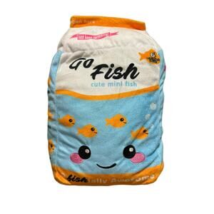 Iscream Go Fish Packaging Fleece Plush Stuffed Toy 15” With 6 Fish Plushes